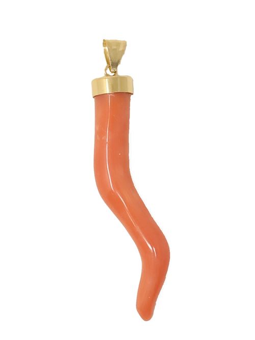 coral and gold horn pendant Don Alfonso Gioielli | AM791ROSSO